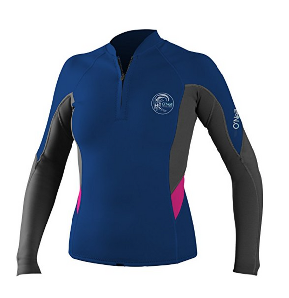 O'Neill Bahia Front-Zip 1MM - Cobalt/Graphite/Berry
