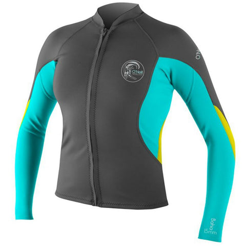 O'Neill Bahia Full-Zip - Graphite/Light Aqua/Yellow